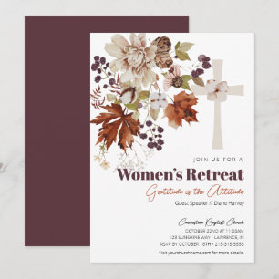 Invitation Rustic Fall Floral Women's Church Retraite