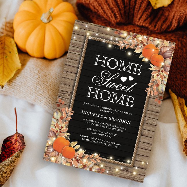 Invitation Rustic Fall House House Party (Créateur téléchargé)