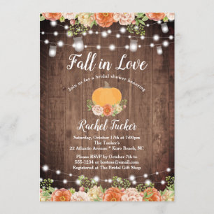 Invitation Rustic Fall in Love Mason Jar Lumières Fête des ma