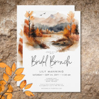 Rustic Fall Mountain Watercolor Brunch nuptial