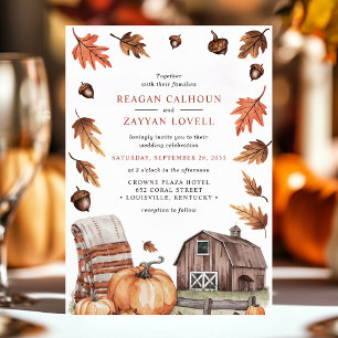 Invitation Rustic Fall quitte Barn Mariage