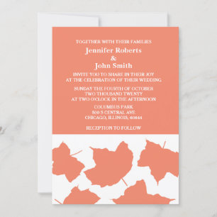 Invitation Rustic Fall quitte Saumon Orange Mariage campagnar
