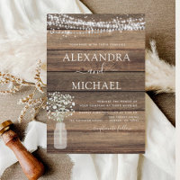 Rustic Farmhouse Baby's Breath Jar Mariage