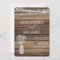 Rustic Farmhouse Baby's Breath Jar Mariage