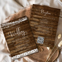 Rustic Farmhouse String Lights QR Code Mariage