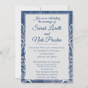 Invitation Rustic Faux Jean avec Laurel Mariage