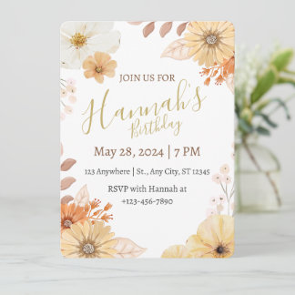 Invitation Rustic Floral For Women – Boho Fall Flowers