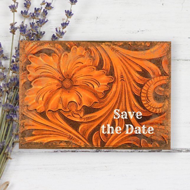 Invitation Rustic Flower Country Western Enregistrer la date (Créateur téléchargé)