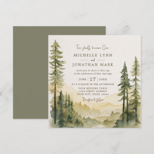 Invitation Rustic Forest Evergreens Mariage chrétien