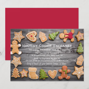 Invitation Rustic Gingerbread Holiday Cookie Exchange