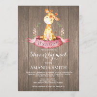 Rustic Girl Giraffe Baby shower par Mail Invitatio