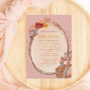 Invitation Rustic Girl Woodland Deer Baby shower