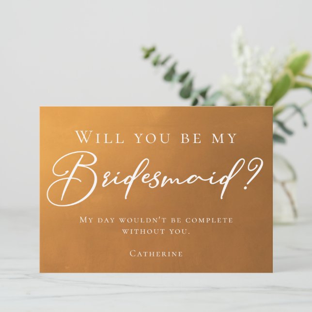 Invitation Rustic Gold Automne Serez-Vous Ma Femme D'Accueil (Debout devant)