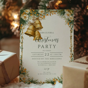 Invitation Rustic Golden Bells Fête