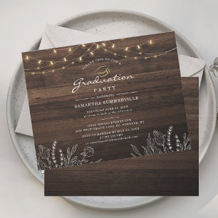 Invitation Rustic Grad 2025 Graduation Party Botanique