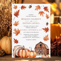Rustic Grange Acorns Automne Feuilles Mariage Ferm