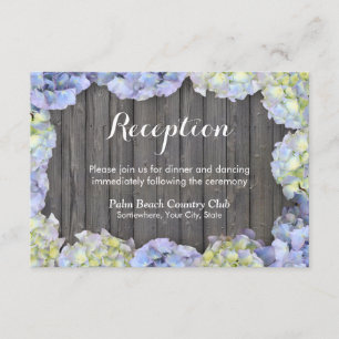 Invitation Rustic Grange Bois Hydrangea Réception de mariage