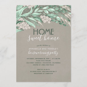Invitation Rustic Green Home Sweet Home Maison Réchauffement
