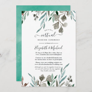 Invitation Rustic Green Winter en ligne Mariage virtuel
