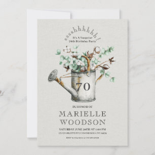 Invitation Rustic Greenery Surprise 70e fête d'anniversaire