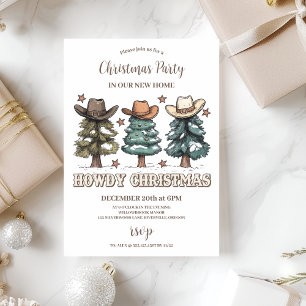 Invitation Rustic Howdy Cowboy Casquette de Noël