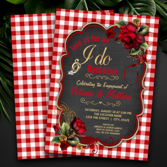 Invitation Rustic I Do Barbecue (Cute I do Barbecue engagement party invitation. Simply add your event details.)