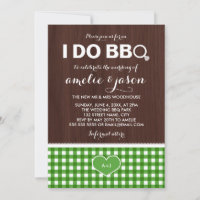 Rustic I Do BBQ Green En vichy Post Wedding Party