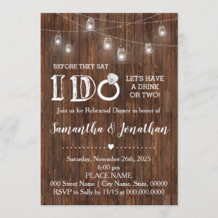 Invitation Rustic I do couples douche grange mariage