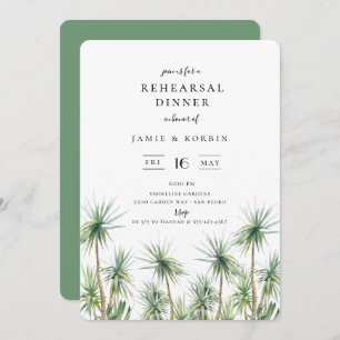 Invitation Rustic Island Palm Trees Dîner de répétition Maria