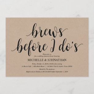 Invitation Rustic Kraft Mariage Dîner de répétition Invitatio