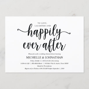 Invitation Rustic Kraft Mariage Dîner de répétition Invitatio