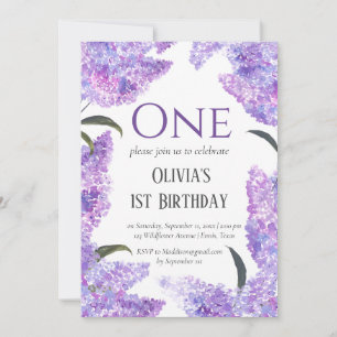 Invitation Rustic Lilac Premier anniversaire Fleur sauvage An