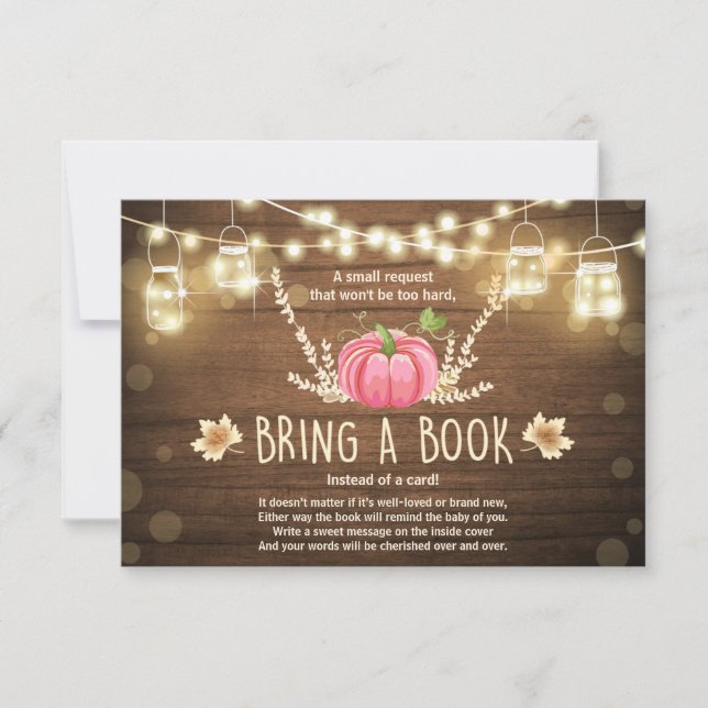 Invitation Rustic Little Citrouille Baby shower Apportez un l (Devant)