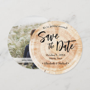Invitation Rustic Mariage Wood Enregistrer la photo de la dat