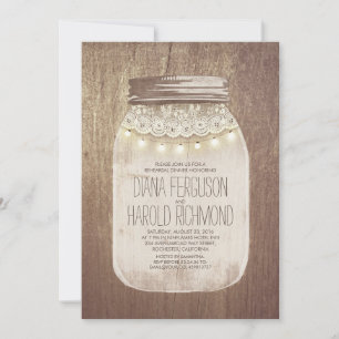 Invitation Rustic Mason Jar Dîner de répétition