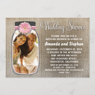 Invitation Rustic Mason Jar et votre Wedding shower photo