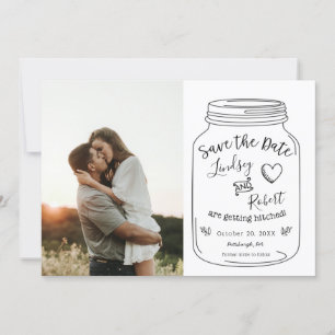 Invitation Rustic Mason Jar Sauvez la date avec la photo