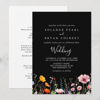 Invitation Rustic Meadow Botanical Front & Back Wedding