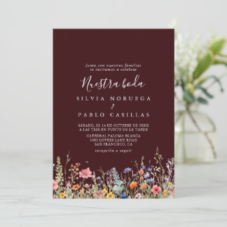 Invitation Rustic Meadow Botanical Nuestra Boda Wedding