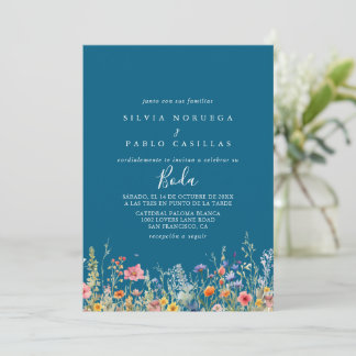 Invitation Rustic Meadow Botanical Spanish Wedding