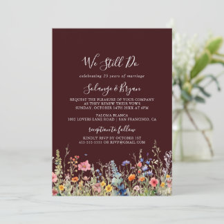 Invitation Rustic Meadow Botanical We Still Do Vow Renewal