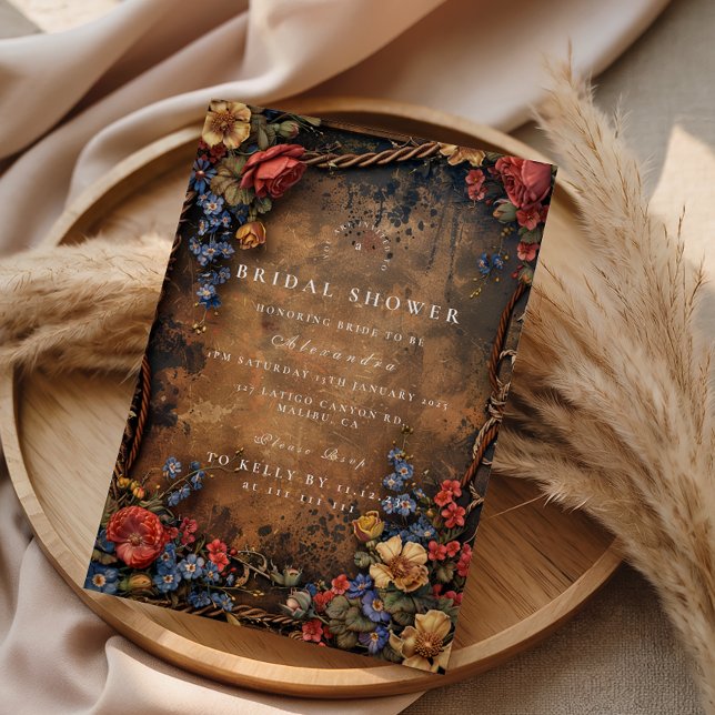 Invitation Rustic Moody Autumn Floral Bridal Shower (Créateur téléchargé)