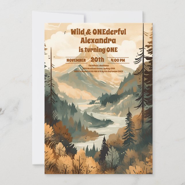 Invitation Rustic Mountain Forest À feuillage persistant 1er  (Devant)