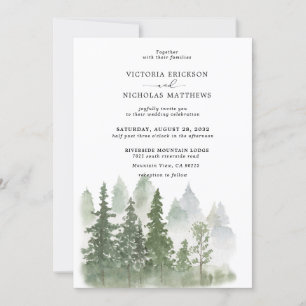 Invitation Rustic Mountain Forest À feuillage persistant Tree