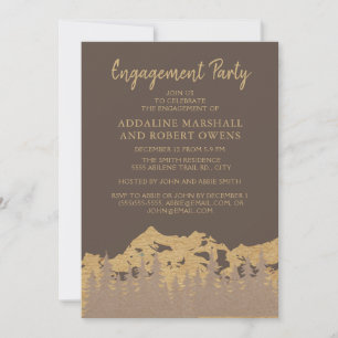 Invitation Rustic Mountain Forest Pine Trees