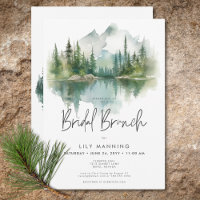 Rustic Mountain Lake Watercolor Brunch nuptial