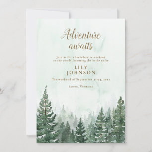 Invitation Rustic Pine Forest Camping Bachelorette Week-end