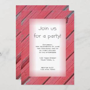 Invitation Rustic Red Barn Wood