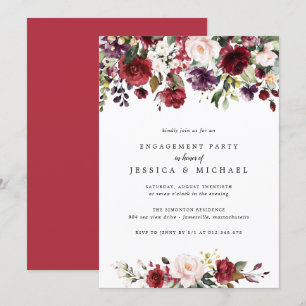 Invitation Rustic Red Floral