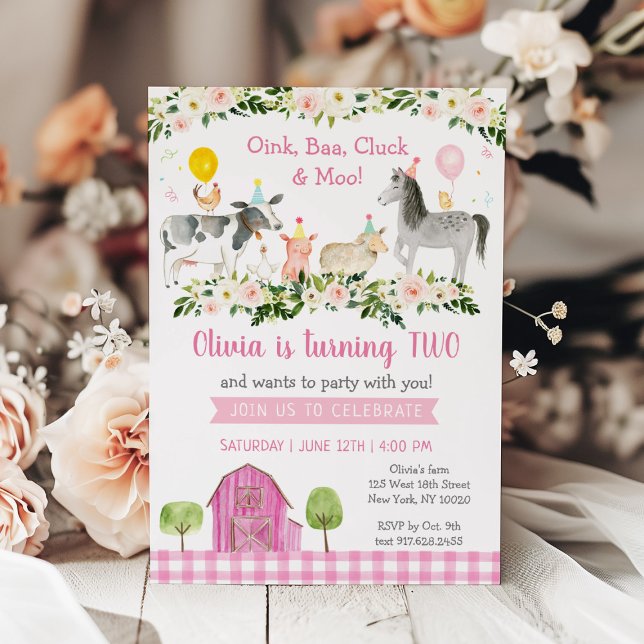 Invitation Rustic Rose Farm Floral 2e anniversaire (Créateur téléchargé)